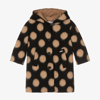 Monnalisa Kids' Bold Polka Dot-print Buttoned Coat In Black