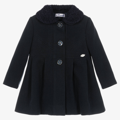 Miranda Kids' Girls Navy Blue Felted Coat