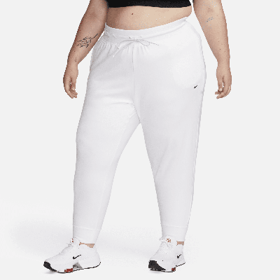 Nike Women's Dri-fit One High-waisted 7/8 French Terry Jogger Pants (plus Size) In White