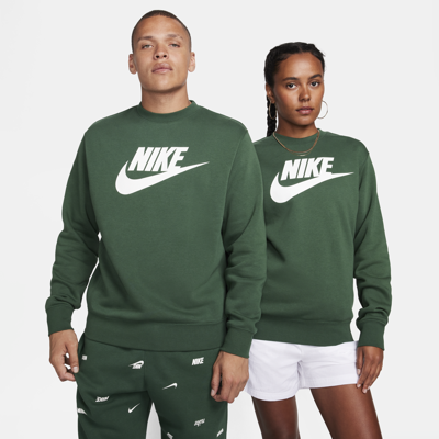 Nike Men's  Sportswear Club Fleece Graphic Crew In Green