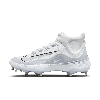 Nike Men's Alpha Huarache Elite 4 Mid Baseball Cleats In White