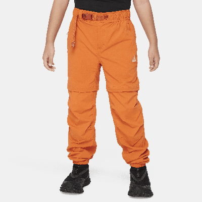 Nike Acg Repel Hike Big Kids' Convertible Pants In Orange