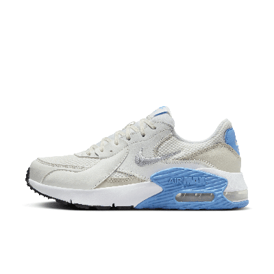 Nike Air Max Excee Cd5432-128 Women's Summit White Casual Sneaker Shoes Xr68 In Summit White/wolf Grey/light Orewood Brown/university Blue
