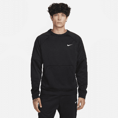 Nike Men's Therma-fit Crewneck Long-sleeve Fitness Shirt In Black