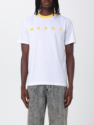 Marni Logo-print Cotton T-shirt In White