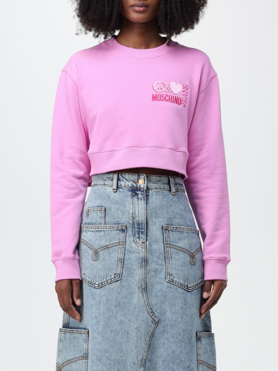 Moschino Jeans Sweatshirt  Woman In Pink