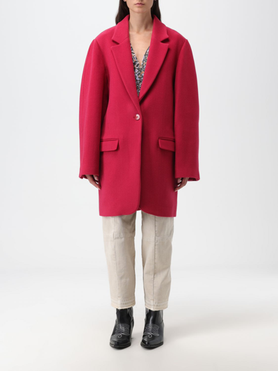 Isabel Marant Single-breasted Wool-cashmere Blend Coat In Red