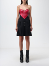 Moschino Jeans Heart Garbadine Minidress In Black