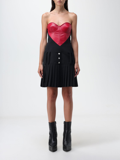 Moschino Jeans Heart Garbadine Minidress In Black