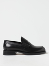 Lanvin Classic Round Toe Leather Loafers With Stacked Heel In Black