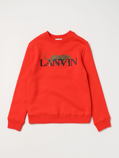 Lanvin Teen Boys Red Cotton Sweatshirt