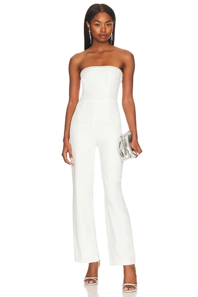 Superdown Keke Strapless Jumpsuit In Ivory