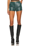 Superdown Blaire Faux Suede Short In Teal Snake