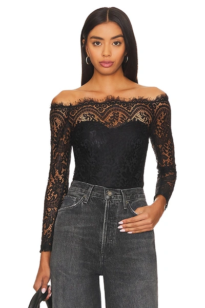 Superdown Rivka Off Shoulder Bodysuit In Black