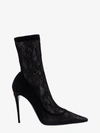 Dolce & Gabbana Fabric Ankle Boots In Black