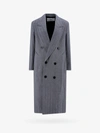 Ami Alexandre Mattiussi Ami Virgin Wool Coat With Herringbone Motif In Blue