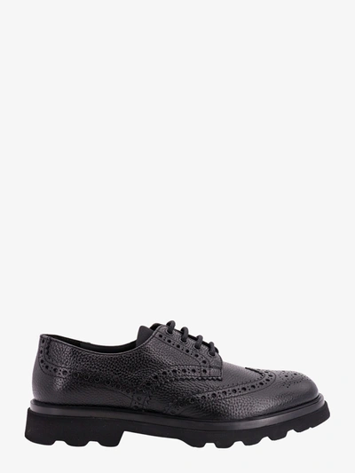 Doucal's Black Leather Lace-up Shoe