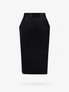 Saint Laurent Pencil Midi Skirt In Silk In Black
