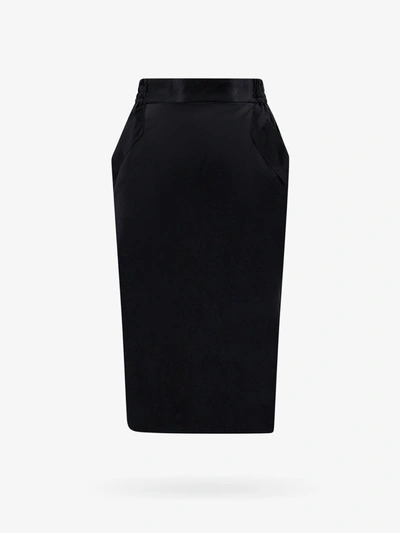 Saint Laurent Midi Skirt In Black