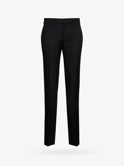 Versace Tailored Virgin Wool Trousers In Black