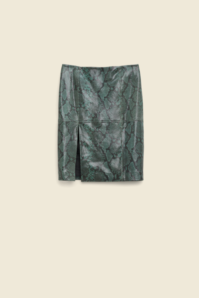 Dorothee Schumacher Leather Skirt In Python Print Leather In Multi Colour