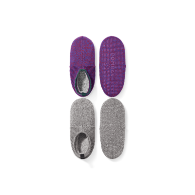 Bombas Gripper Slipper 2-pack In Cabernet Grey Mix