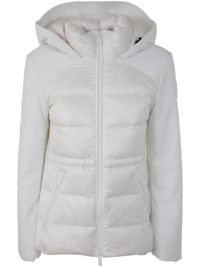 Woolrich Soft Shell Down Quilted Hybrid In Natural White