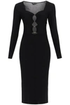 TOM FORD TOM FORD KNITTED MIDI DRESS WITH CUT-OUTS