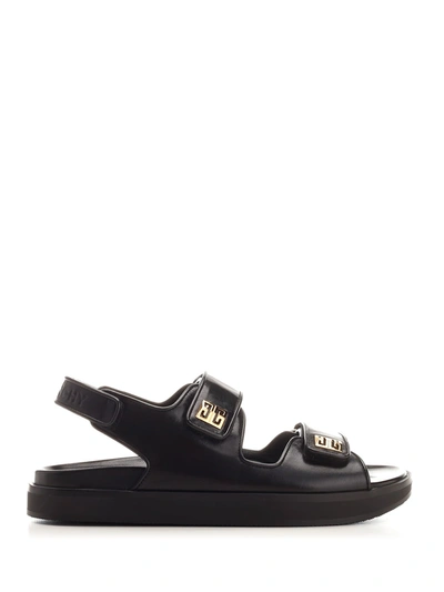 Givenchy 4g Adjustable Slingback Sandal In Black