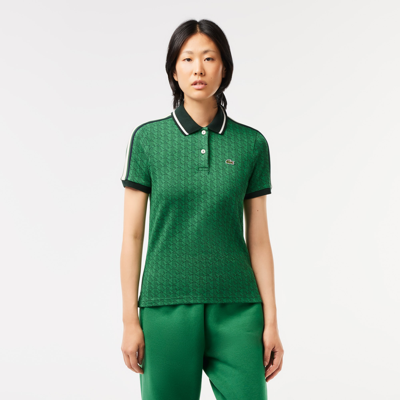 Lacoste Polo Ribbed Collar Shirt In Green