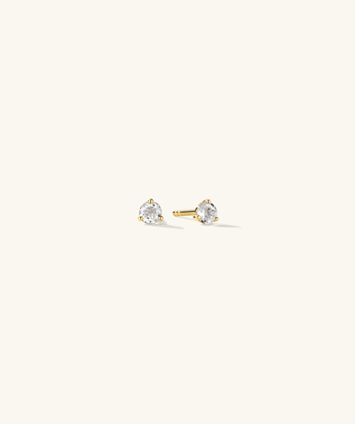 Mejuri Gemstone Mini Studs White Sapphire In Yellow