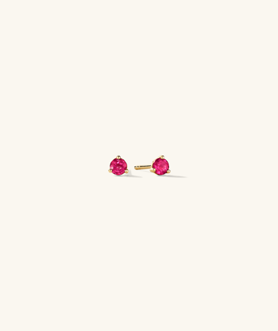 Mejuri Gemstone Mini Studs Ruby In Yellow