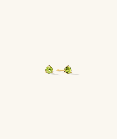 Mejuri Gemstone Mini Studs Peridot In Yellow