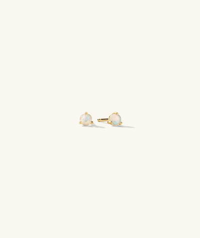 Mejuri Gemstone Mini Studs Opal In Yellow