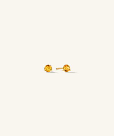 Mejuri Gemstone Mini Studs Citrine In Yellow