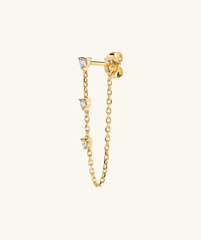 Mejuri Single Mini Diamond Chain Stud In Yellow