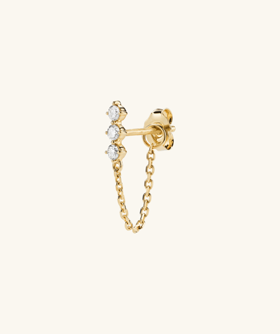 Mejuri Single Diamond Trio Chain Stud In Yellow