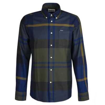 Barbour Dunoon Tailored Shirt Olive Night In Green