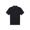 FRED PERRY FRED PERRY REISSUES ORIGINAL TWIN TIPPED POLO BLACK / OATMEAL / WHISKY BROWN