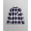 Wax London Whiting Astro Check Overshirt In Blue