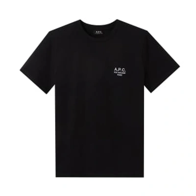APC RAYMOND T-SHIRT BLACK T-SHIRT IN THICK COTTON WITH LOGO EMBROIDERED OVER THE HEART.