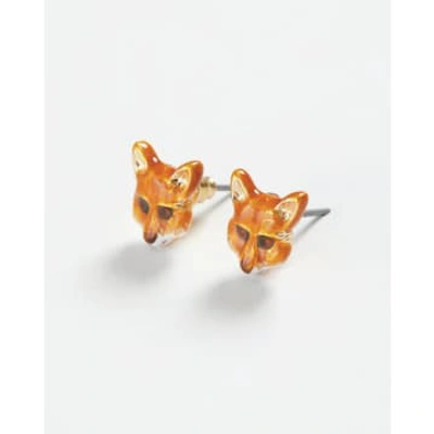 Lark London Fable Enamel Fox Stud Earrings