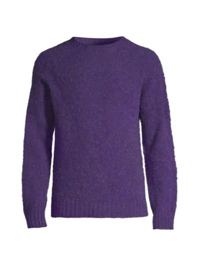 Drake's Men's Brushed Shetland Crewneck Sweater In Purple