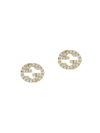 GUCCI WOMEN'S INTERLOCKING G 18K YELLOW GOLD & 0.38 TCW DIAMONDS STUD EARRINGS