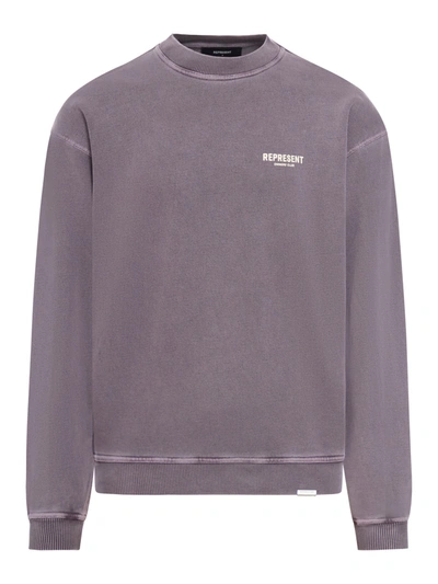 Represent Owners Club Cotton Sweatshirt In Violet