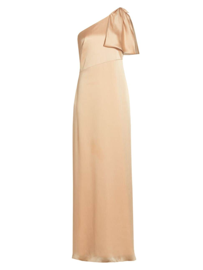 Sachin & Babi One-shoulder A-line Gown In Champagne