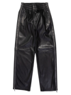 PURPLE BRAND MEN'S LEATHER SIDE-ZIP RELAXED-FIT TRACK PANTS