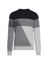 SAKS FIFTH AVENUE MEN'S COLLECTION SPLICED STRIPED SWEATER