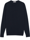John Smedley Blue Merino Jumper In Blue