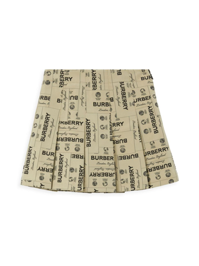 Burberry Little Girl's & Girl's Gabrielle Printed Pleated Skirt In Archive Beige Check